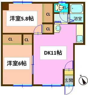 ハイツ原【103号室】の間取り