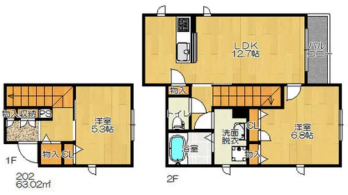 シャーメゾン北条【2階】の間取り