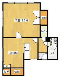 ルナソル片野【201号室】の間取り