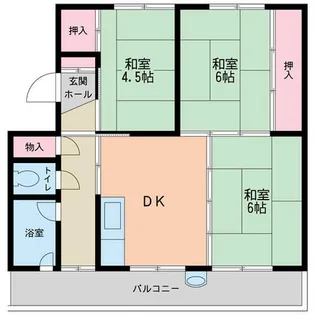 ミッドイーストタウン美唄 2号棟【3階】の間取り