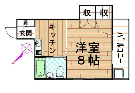 フリーダム矢能【3階】の間取り