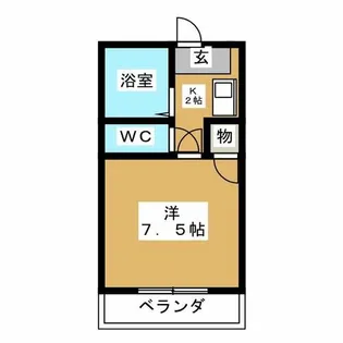 マイルーム稗田【3階】の間取り