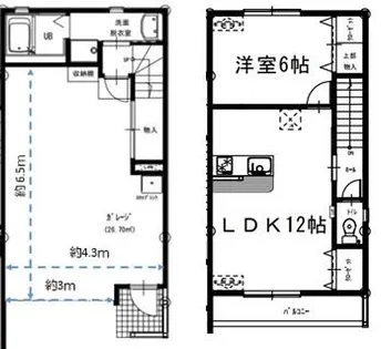 丸央ベース(ガレージハウス)【A号室】の間取り