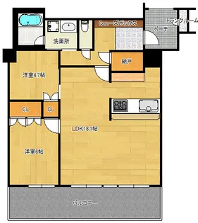グランドメゾン京町堀タワー【1305号室】の間取り