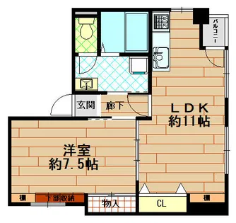 フリックコート三宮【2階】の間取り