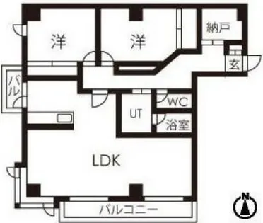 ビレッジアートむろらん【201号室】の間取り