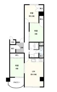 かもめ第一コーポ12号棟【9階】の間取り