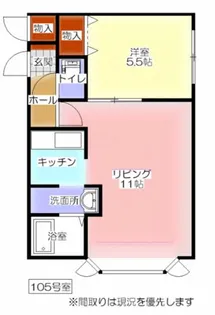ジャンガリアン【105号室】の間取り