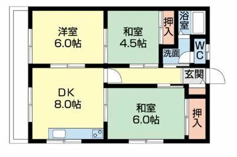 マンション木田【3階】の間取り
