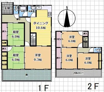 愛知県名古屋市中川区明徳町1丁目【一戸建】の間取り