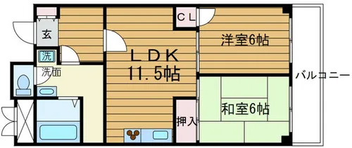 千里ピュアーライフ【3階】の間取り