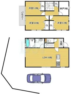 京都府京都市伏見区桃山町安芸山【一戸建】の間取り