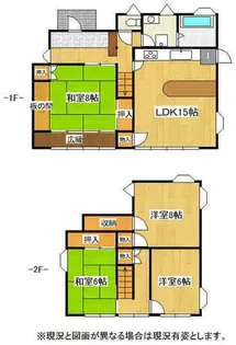 福岡県大牟田市上白川町1丁目【一戸建】の間取り