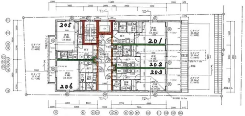 クオリエ京都堀川【205号室】の間取り