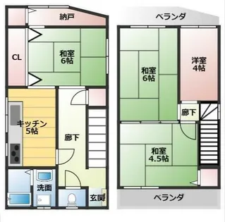 兵庫県神戸市垂水区五色山4丁目【一戸建】の間取り