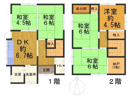 大阪府阪南市尾崎町3丁目【一戸建】の間取り