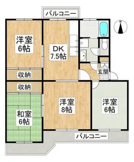 パークタウンマンションH【4階】の間取り