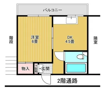 カーサJ&KⅡ【201号室】の間取り