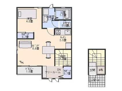 プリムローズⅢ【201号室】の間取り