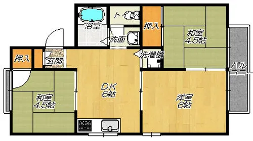 JKクレール【2階】の間取り