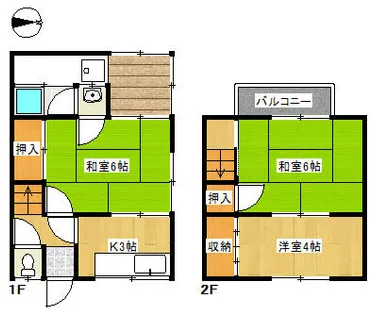 京都府京都市中京区西ノ京壺ノ内町【一戸建】の間取り