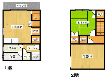 グリーンハウス水田【1階】の間取り