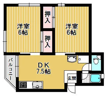 八木ハイツ【1階】の間取り