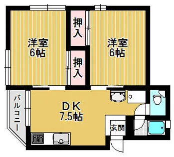 八木ハイツ【1階】の間取り