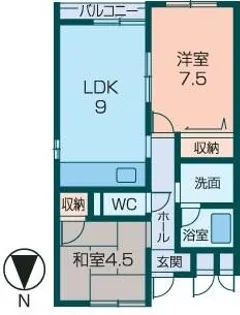 ブルーメ・ヒロ【1階】の間取り