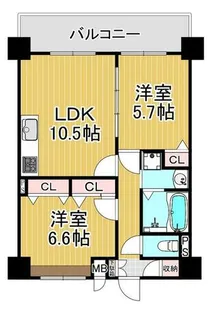 ふぁみ~ゆ弁天町【12階】の間取り
