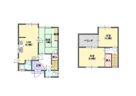 大阪府大東市明美の里町【一戸建】の間取り