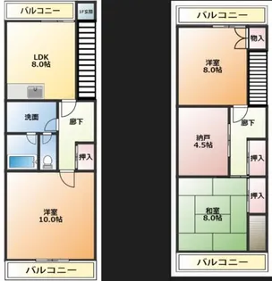 ヴェルデ本町B号【2階】の間取り