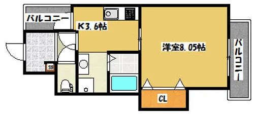 GOODY【303号室】の間取り