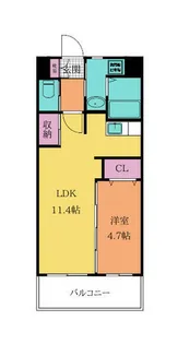 福岡県北九州市小倉北区中津口1丁目【マンション】の間取り