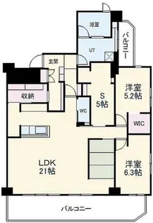 徳川1丁目パークマンション【1102号室】の間取り