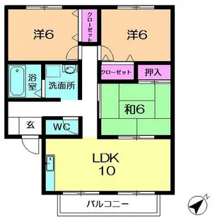 コーポヴェルディ【1階】の間取り