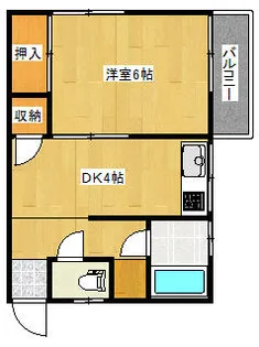コーポシャトル石田【3号室】の間取り