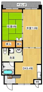 コモリエーゼ大野【502号室】の間取り