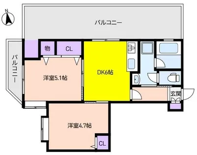 ビラユニオン東灘【4階】の間取り
