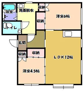 マヤパティオA(室蘭市共同住宅モデル事業)【1階】の間取り