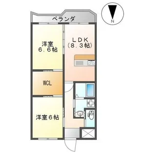 久宝寺ヴィラ【3階】の間取り