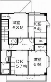 ハイステージOHTA【201号室】の間取り