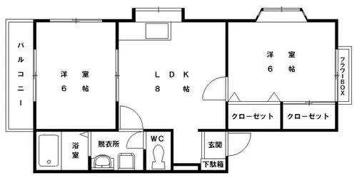 ラフィーネ黒木【A102号室】の間取り