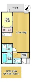 コンフォートテラス通谷【102号室】の間取り