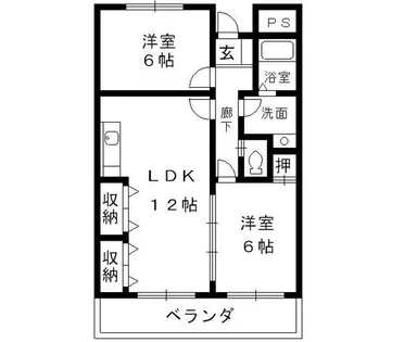 エセンクトレ谷Ⅱ【4階】の間取り