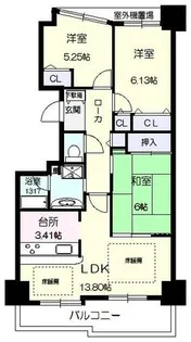 コムズシティ箕面【3階】の間取り