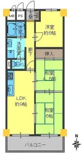 ライオンズマンション神戸本山【1階】の間取り