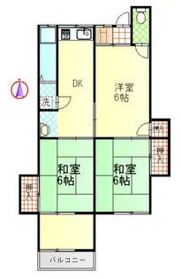 福岡県久留米市六ツ門町【アパート】の間取り