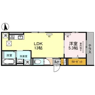 サナップ放出1番館【1階】の間取り