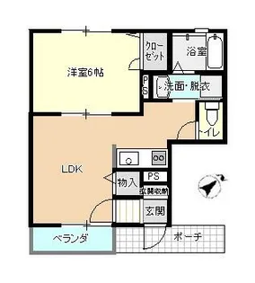 エール千早【103号室】の間取り